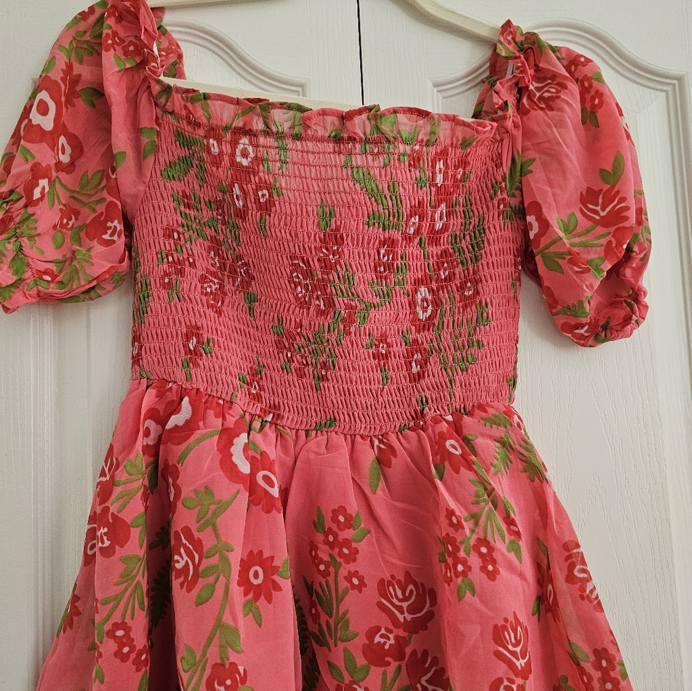 Floral print tiered Midi Dress